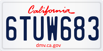 CA license plate 6TUW683