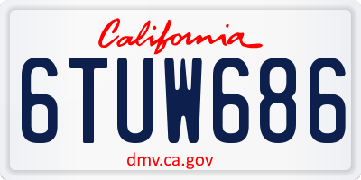 CA license plate 6TUW686