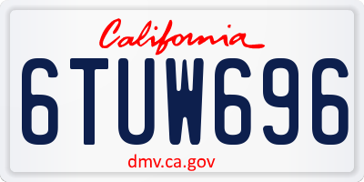 CA license plate 6TUW696