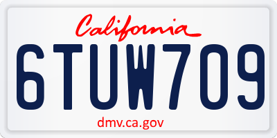 CA license plate 6TUW709