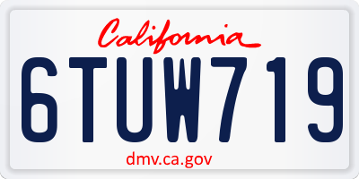 CA license plate 6TUW719
