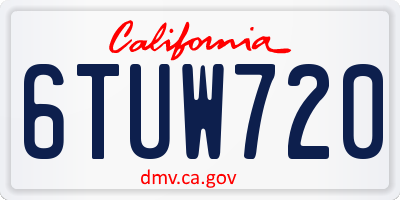 CA license plate 6TUW720