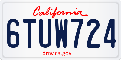 CA license plate 6TUW724