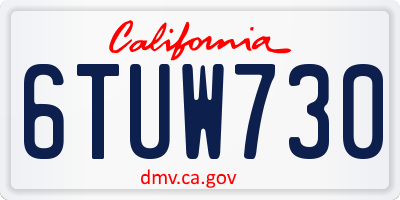 CA license plate 6TUW730