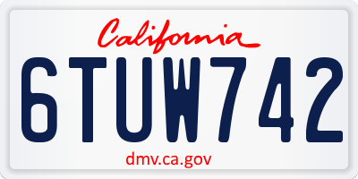 CA license plate 6TUW742
