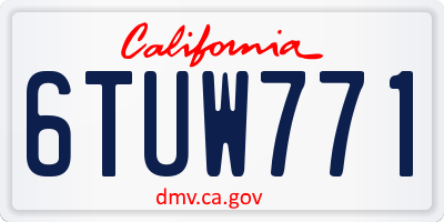CA license plate 6TUW771