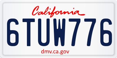 CA license plate 6TUW776