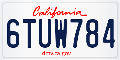 CA license plate 6TUW784