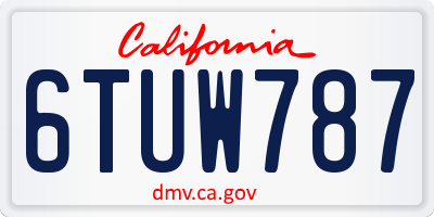 CA license plate 6TUW787