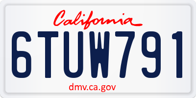 CA license plate 6TUW791