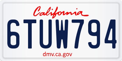 CA license plate 6TUW794