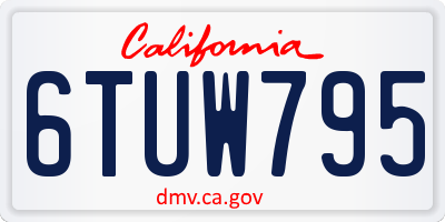 CA license plate 6TUW795