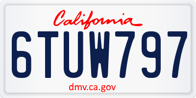 CA license plate 6TUW797
