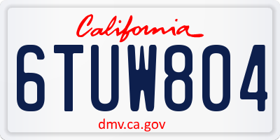 CA license plate 6TUW804