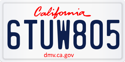 CA license plate 6TUW805