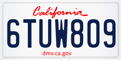 CA license plate 6TUW809