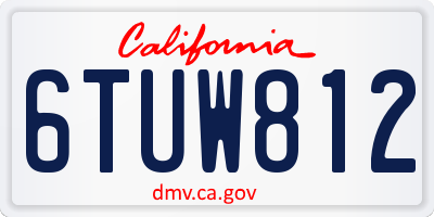 CA license plate 6TUW812