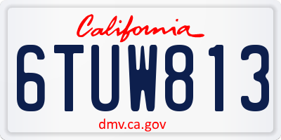 CA license plate 6TUW813