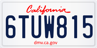 CA license plate 6TUW815