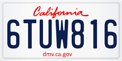 CA license plate 6TUW816