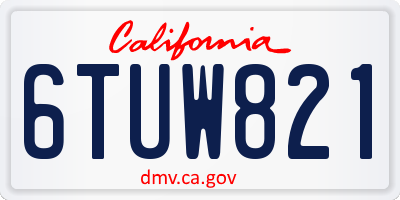 CA license plate 6TUW821