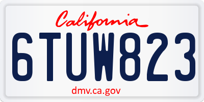 CA license plate 6TUW823