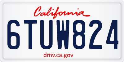 CA license plate 6TUW824