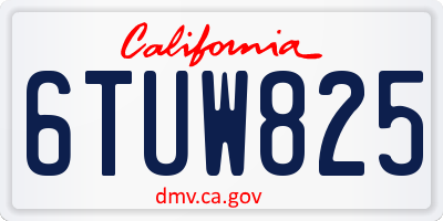 CA license plate 6TUW825