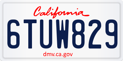CA license plate 6TUW829