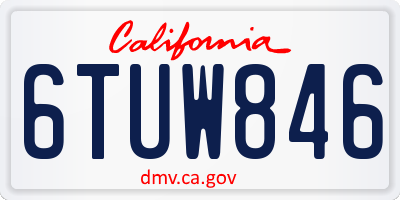 CA license plate 6TUW846