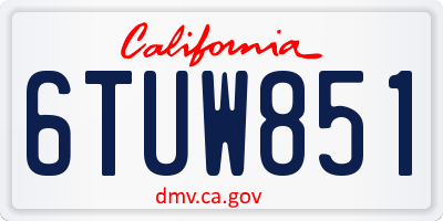 CA license plate 6TUW851