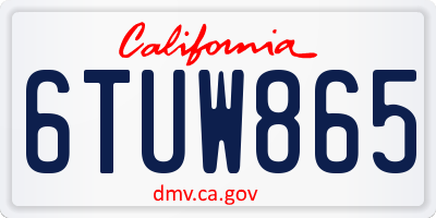 CA license plate 6TUW865