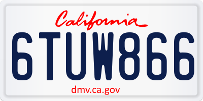 CA license plate 6TUW866