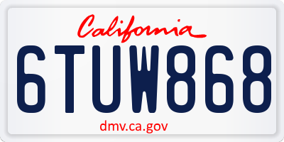 CA license plate 6TUW868