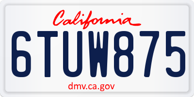 CA license plate 6TUW875