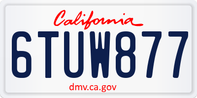 CA license plate 6TUW877