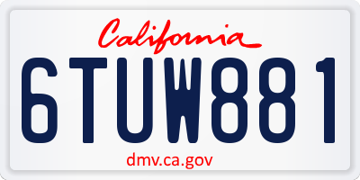 CA license plate 6TUW881