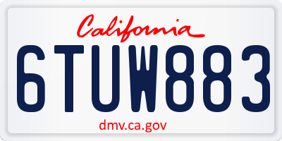 CA license plate 6TUW883