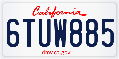 CA license plate 6TUW885