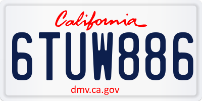 CA license plate 6TUW886