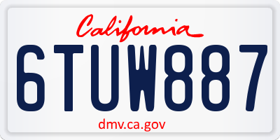 CA license plate 6TUW887