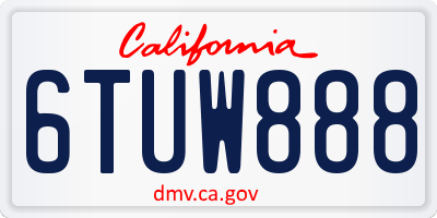 CA license plate 6TUW888