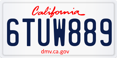 CA license plate 6TUW889