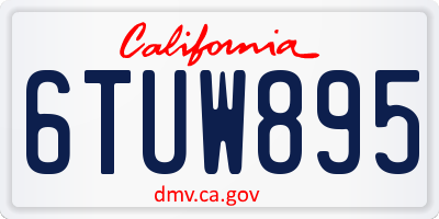 CA license plate 6TUW895
