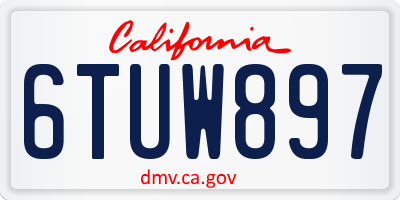 CA license plate 6TUW897