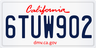CA license plate 6TUW902