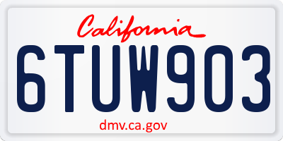 CA license plate 6TUW903