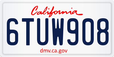 CA license plate 6TUW908