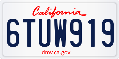 CA license plate 6TUW919