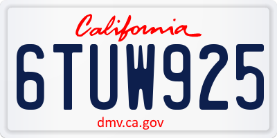 CA license plate 6TUW925